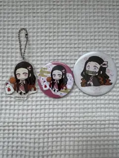 鬼滅の刃 竈門禰豆子 アクリルキーホルダー＆缶バッジセット ローソンコラボ