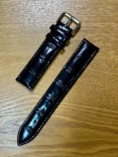 時計ベルト　型押しレザー 19㎜　黒