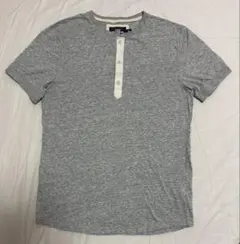 H&M ヘンリーネック　Tシャツ　半袖　メンズ　グレー　Mのサムネイル