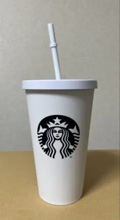 STARBUCKSコールドカップタンブラー マットホワイト 473ml ロゴ黒