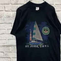 USA製90sヴィンテージTシャツ！シングルステッチブラック半袖古着M0422
