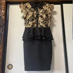 花柄レース ペプラム ナイトドレス