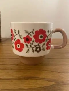レトロ　花マグカップ