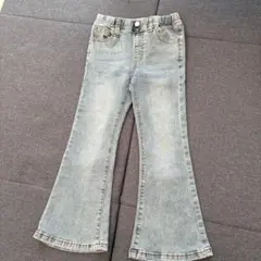 新品 ライトブルーフレアデニムパンツ 5y 110