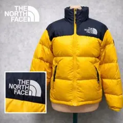 ノースフェイス ダウンジャケット ヌプシ イエロー ブラック 刺繍ロゴ 85 S