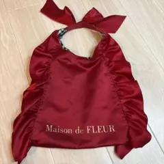 Maison de FLEUR フリルショルダートートバッグ 赤