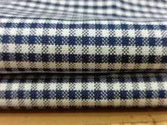 A331・綿100%・ギンガムチェック柄・紺系3ｍ・オックス風