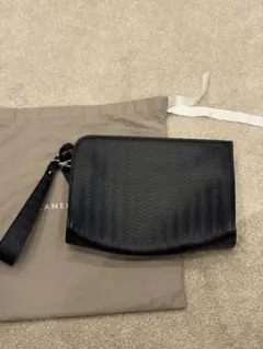 ZANELLATO ネイビー波模様クラッチバッグ