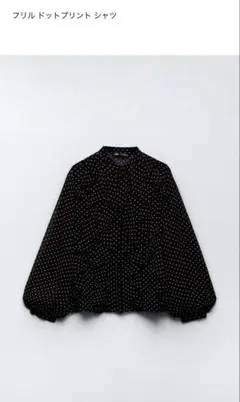 ZARA ブラックドット長袖シャツ M