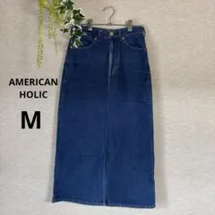 AMERICAN HOLIC ダークブルー タイトスカート M ロングスカート