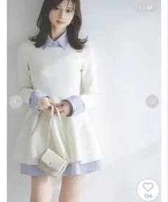snidel シャツレイヤードニットチュニック