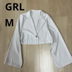 GRL ホワイト テーラードジャケット M クロップド丈（ショート丈）のサムネイル