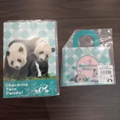 アドベンチャーワールドCharming Twin Panda!ノートとミニバッグ