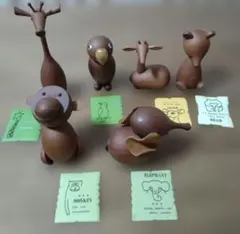 【千趣会】ロイヤルペット木製動物置物6点セット