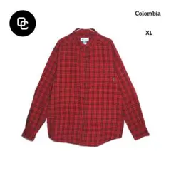 【美品】Colombia コロンビア 薄手 BD長袖チェックシャツ 赤黒 XL