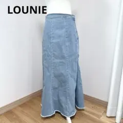 【LOUNIE】デニム ロング フレアスカート ライトブルー マーメイド　Lのサムネイル