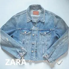 ZARA ダメージ加工 デニムジャケット Gジャン メンズM ザラ