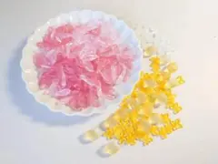 No.52 ガラスビーズ　金木犀　レモン　花びら　まとめ売り
