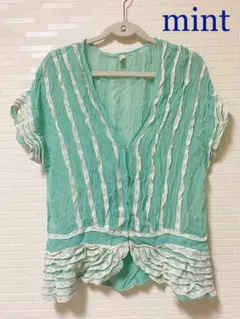 mint ミント【美品】レースラインボレロ　グリーン