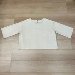 ロペピクニック ROPE PICNIC クリーム色 スエード風七分袖 カットソー