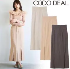 ハイウエストプリーツデザインマーメイドスカート ココディール