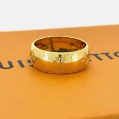 極美品 ルイヴィトン ラウンドリング LV フラワー ロゴ シルバー
