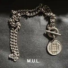 新品】M.U.L. Mチェーンスクエアネックレス キラキラシルバー 52cm