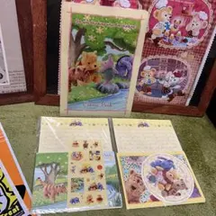 未使用美品★ディズニーストア★クラシックプーのクリアファイル付きのレターセット