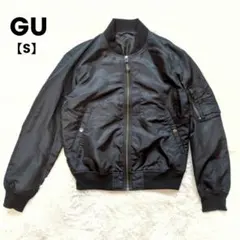 GU ジーユー MA1 フライトジャケット ブルゾン 黒 メンズ【S】