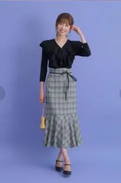 ♥︎美品♥︎アプワイザーリッシェハイウエストマーメイドスカートチェック柄