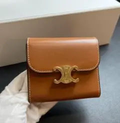 CELINE トリオンフ 三つ折り財布 ブラウン