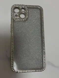iPhone14ケースシルバー ラメ入り