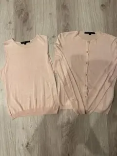 Ralph Lauren ピンク カーディガン・タンクトップセット L