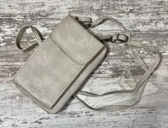 ライトグレー お財布ショルダーバッグ スマホ収納