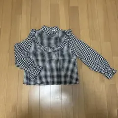 美品⭐︎女の子　130 ギンガムチェックブラウス