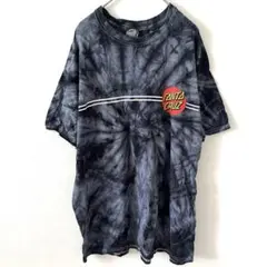 サンタクルーズ Ｔシャツ クルーネック 半袖 タイダイ Ｌ 黒 綿 ビッグサイズのサムネイル
