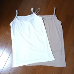 中古品★ベージュとホワイト★2点セット★インナー★キャミソール★ サラサラのサムネイル