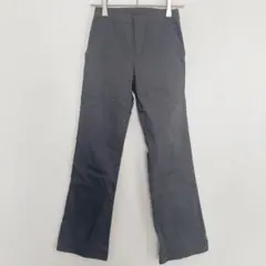 【美品】脚長効果◎ センタープレス風 セミフレアパンツ チャコールグレー M