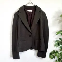 CORDIER コルディア　テーラードジャケット　アンゴラ混　秋冬　茶　上品　L