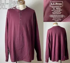 L.L.Bean LLビーン ヘンリーネック 長袖 Tシャツ XL-R ボルドー