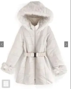 GRL ベルト付きファーダウンコート 「kd13」 アイボリー