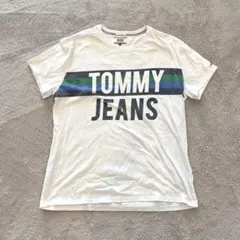 TOMMY JEANS♡レギュラーフィット メンズ半袖Tシャツ ロゴT L