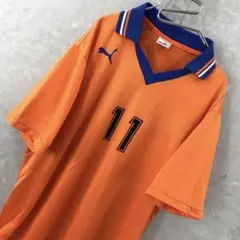 90s PUMA サッカーシャツ ゲームシャツ ヴィンテージ オレンジ XO