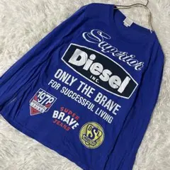 DIESEL グラフィック長袖Tシャツ ブルー 10 コットン100%