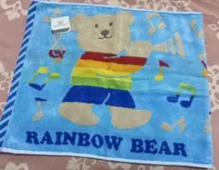 ふみふみ様専用　未使用レインボーベア 音符柄　フェイスタオル　サックス　1枚