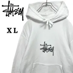 【希少 ＸＬ】ステューシー✨️センター刺繍ロゴ　ストックロゴ　パーカー　入手困難