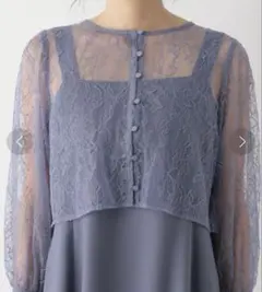 新品　結婚式　パーティ　ロングワンピース　二次会　ワンピース　レースキャミワンピ