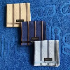 新品未使用 Aquascutum アクアスキュータム メンズハンカチ 3枚セット