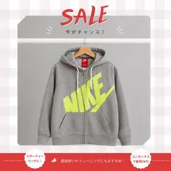 NIKE ナイキ パーカー レディースM〜L相当 グレー ビッグロゴ