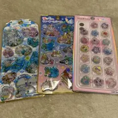 ウォーターシール おはじきシール あわわちゃん ほっぺちゃん 3枚セット